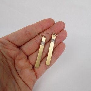 dainty minimalist bar drop dangle earrings